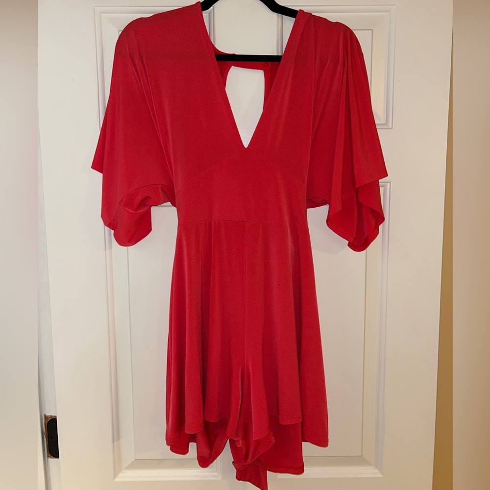Red Coral Vintage Express Tie Back Jumpsuit
